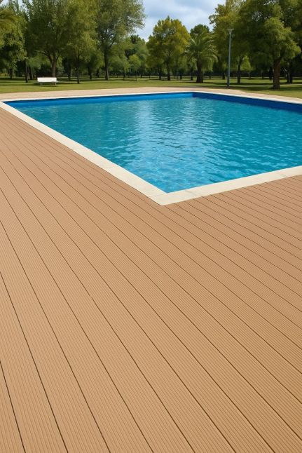 Deck WPC Marron Dorado Colección Oval