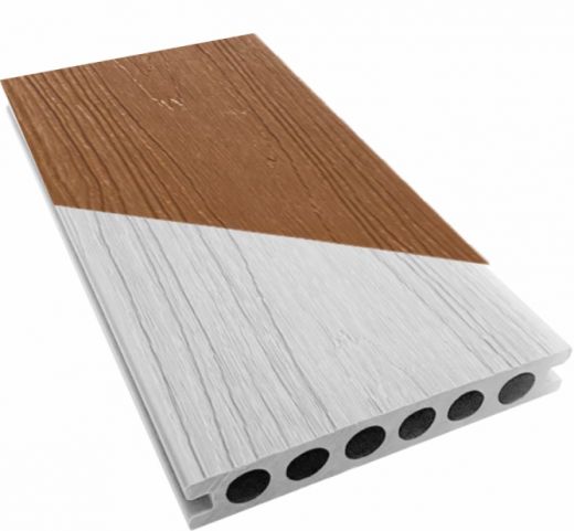 WPC Blanco Puro/Roble Marron Colección Camaleón (Reversible) -