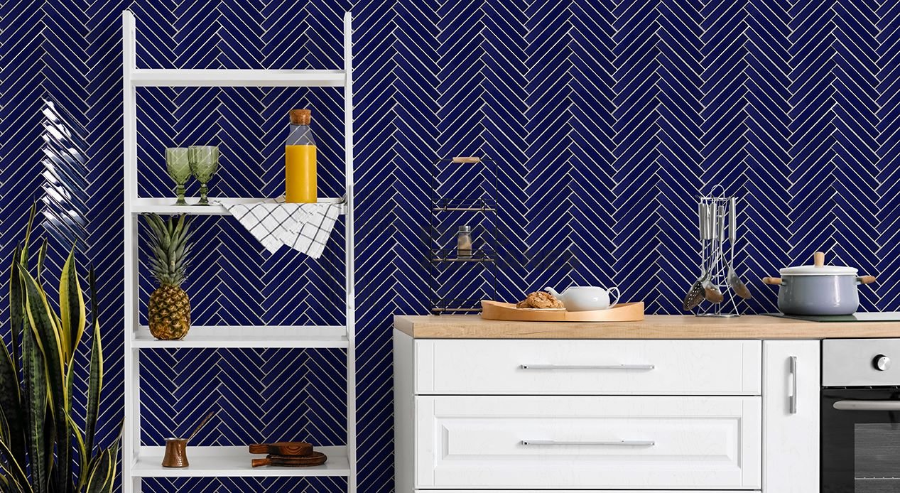 Mosaico Bamboo Azul Espiga 22,5 X 28,5 mm