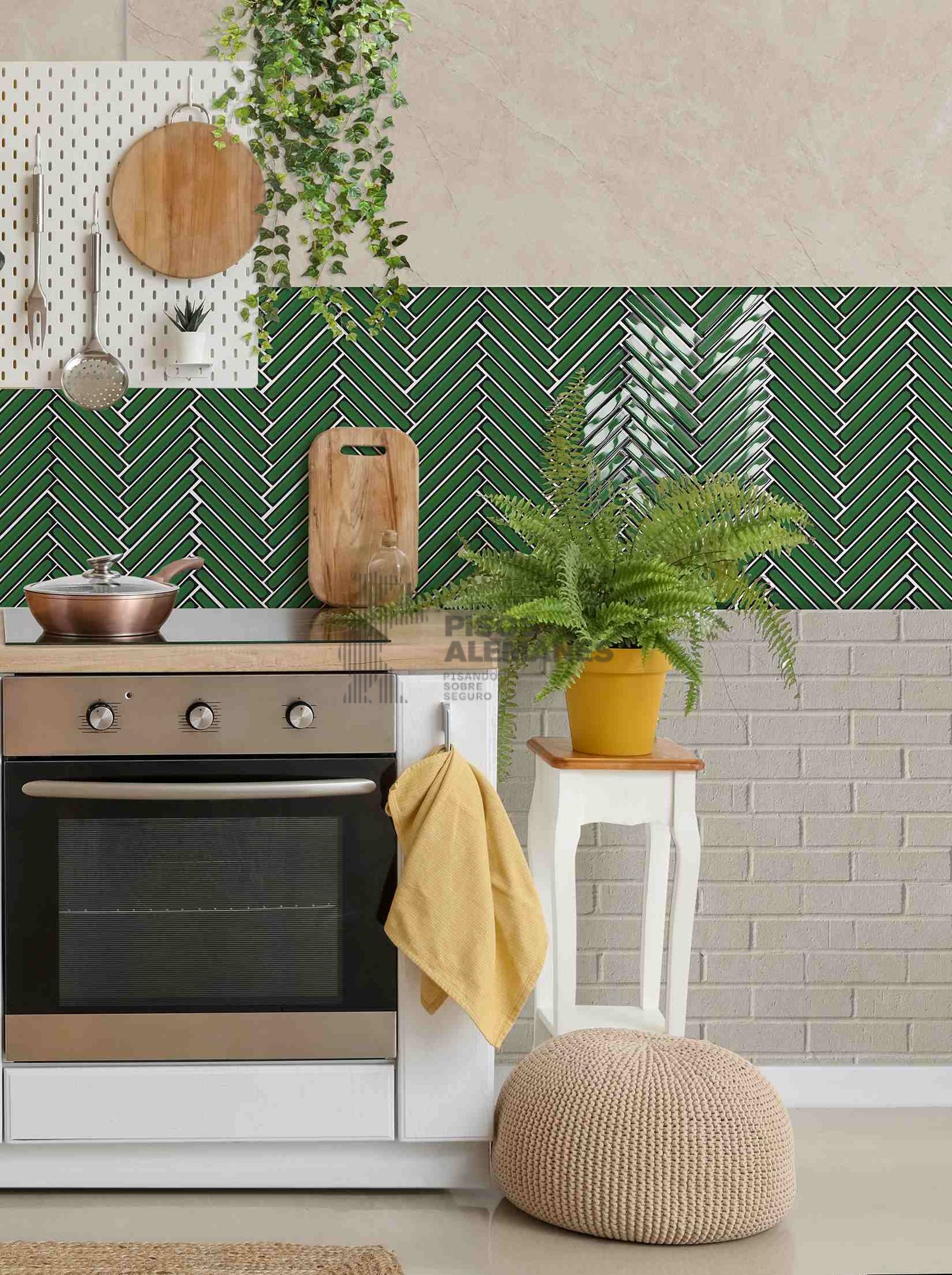 Mosaico Bamboo Verde Espiga 22,5 X 28,5 mm