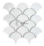 Mosaico Fish Scale White 259 x 273 mm - Image 3