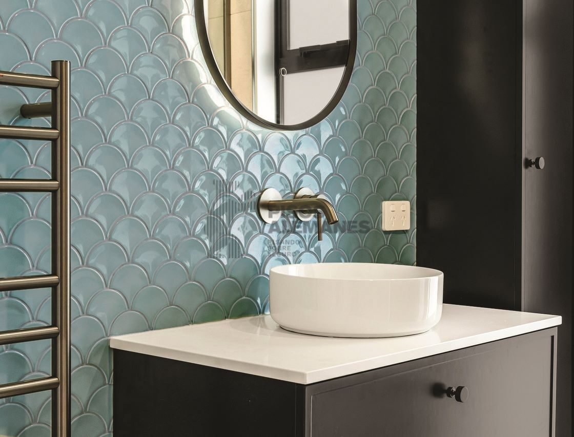 Mosaico Fish Scale Sage 259 x 273 mm