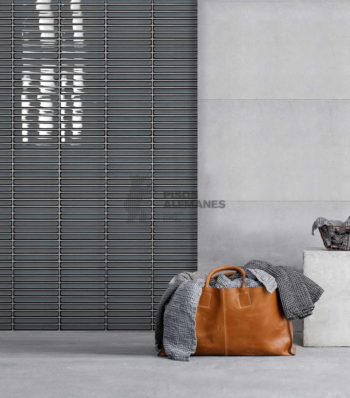 Mosaico Bamboo Gris Recto 15 x 30 cm