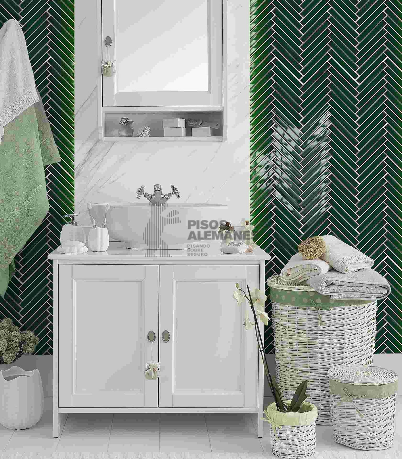 Mosaico Bamboo Verde Ingles Espiga 22,5 X 28,5 mm