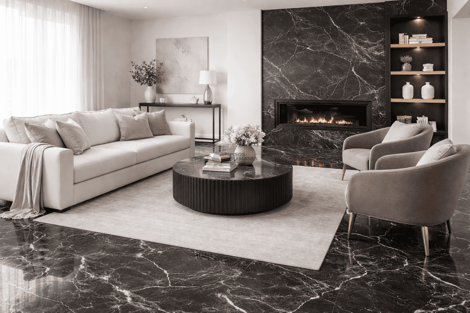 Ouro Negro Rectificado (120x120) Porcelanato Esmaltado Elizabeth